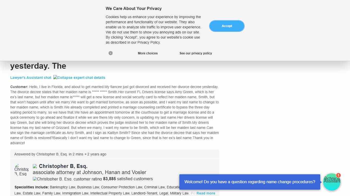 Name Change After Divorce and Marriage Questions